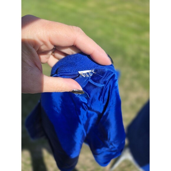 VTG 1960s Royal Blue Knit 3pc Wiggle Dress Jacket Belt Madmen Pinup Tailored - Picture 5 of 8